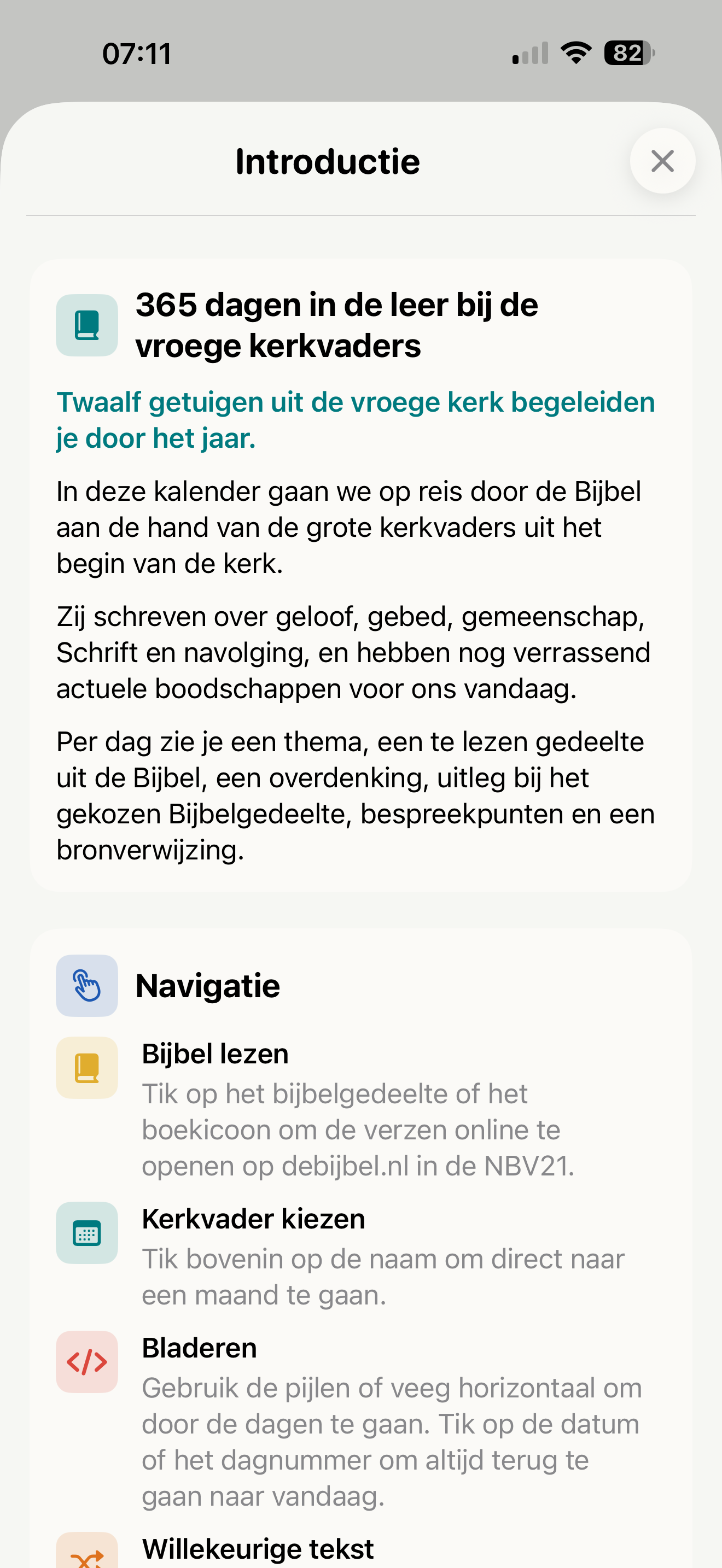Introductiescherm van een kerkvader in de app 365 dagen kerkvaders