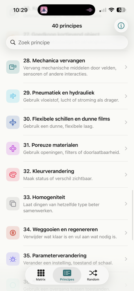 Overzicht van de 40 principes